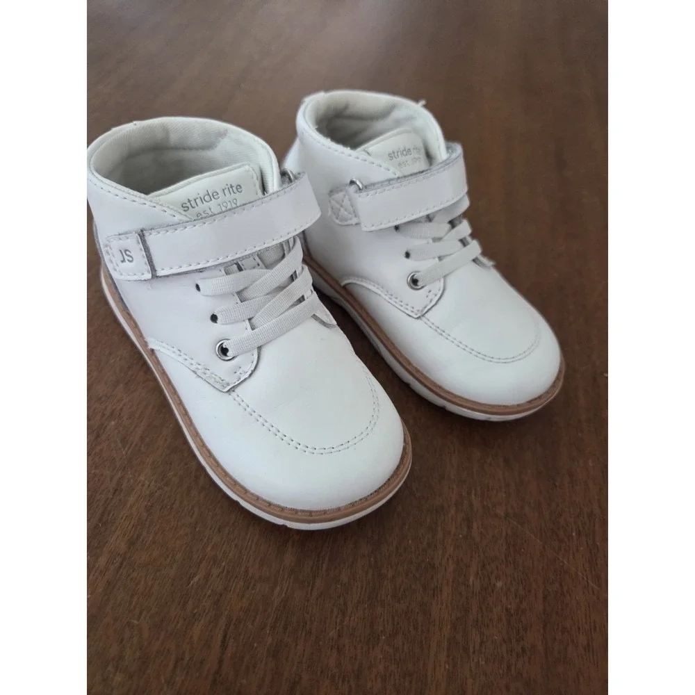 Stride Rite Srt Quinn Boys 8w Sneaker Booties White Learning To Walk Easter